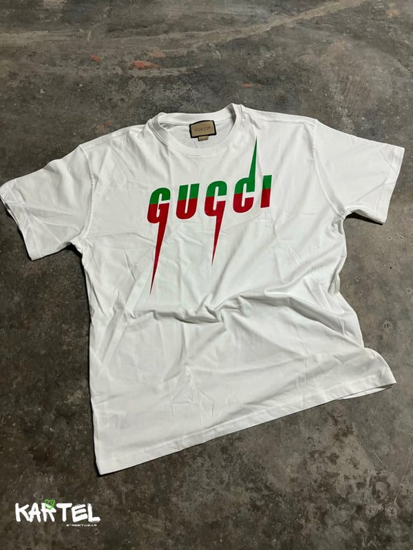 CAMISETA GUCCI SEMI OVERSIZED STREETWEAR WHITE